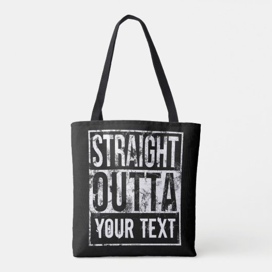 Straight Outta – テキストの追加ヴィンテージ カスタム トートバッグ (裏面)