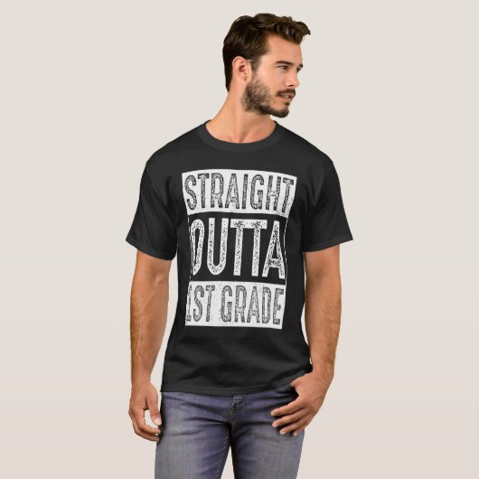 Straight Outta 1st Grade   First Grade Graduation Tシャツ (正面フル)