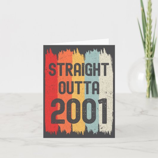 Straight Outta 2001 Funny Retro Birthday Awesome S カード (正面)