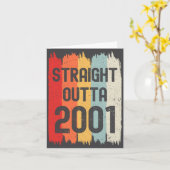 Straight Outta 2001 Funny Retro Birthday Awesome S カード (黄色い花)