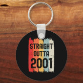 Straight Outta 2001 Funny Retro Birthday Awesome S キーホルダー (正面)