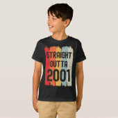 Straight Outta 2001 Funny Retro Birthday Awesome S Tシャツ (正面フル)