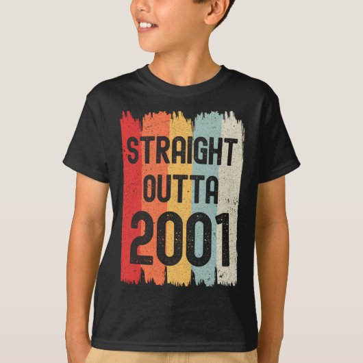 Straight Outta 2001 Funny Retro Birthday Awesome S Tシャツ (正面)