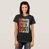 Straight Outta 2001 Funny Retro Birthday Awesome S Tシャツ (正面フル)