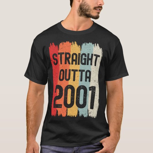 Straight Outta 2001 Funny Retro Birthday Awesome S Tシャツ (正面)