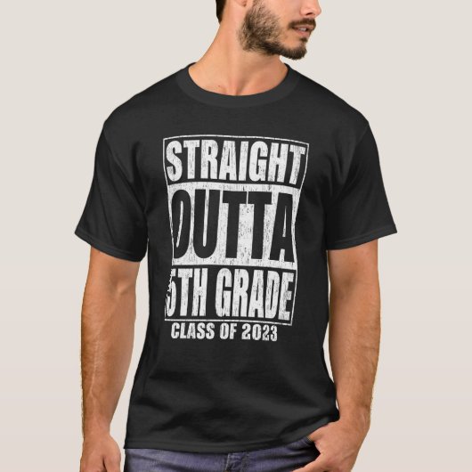 Straight Outta 5th Grade Graduation 2023 Fifth Gra Tシャツ (正面)