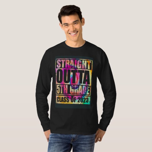Straight Outta 5th Grade Great Graduation   1 Tシャツ (正面フル)