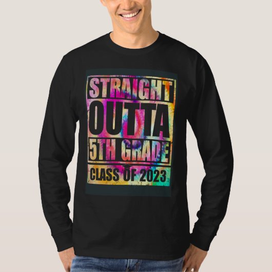 Straight Outta 5th Grade Great Graduation   1 Tシャツ (正面)