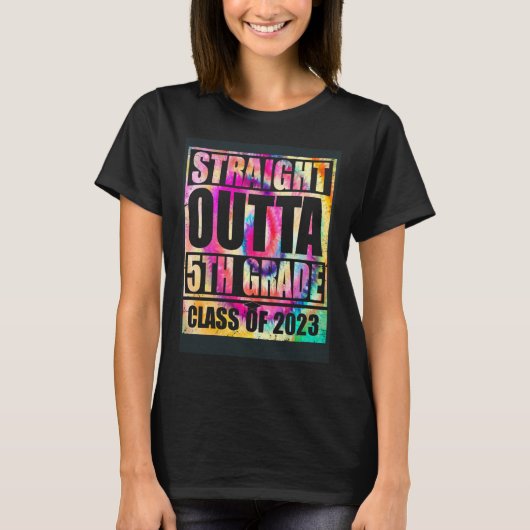 Straight Outta 5th Grade Great Graduation   1 Tシャツ (正面)
