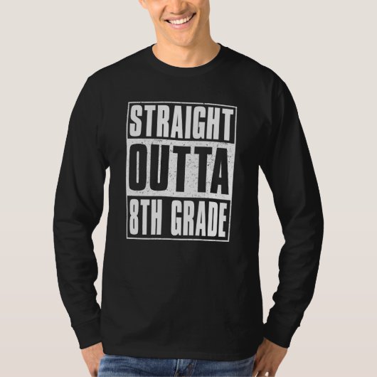 Straight Outta 8th Grade Kids Girls Boys Eighth Gr Tシャツ (正面)