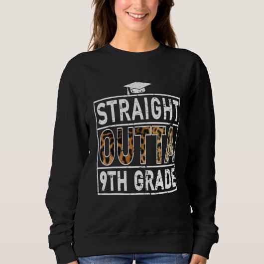 Straight Outta 9Th Grade T-shirt Leopard Lover Kid スウェットシャツ (正面)