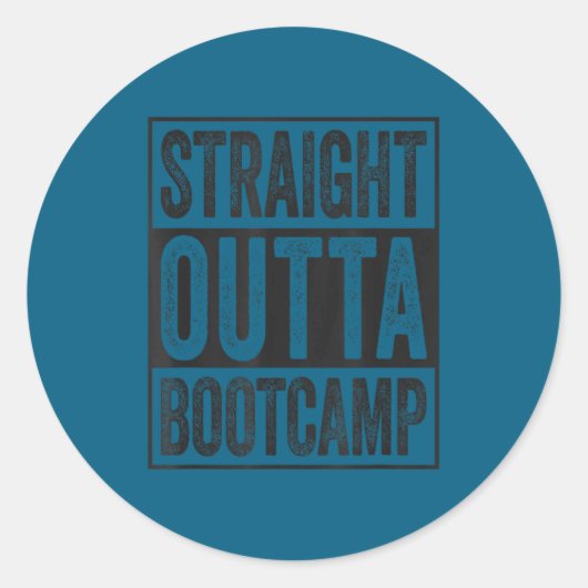 Straight outta bootcamp soldier basic training ラウンドシール (正面)