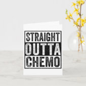 Straight Outta Chemo Funny Byttle Cancer Awareness カード (黄色い花)