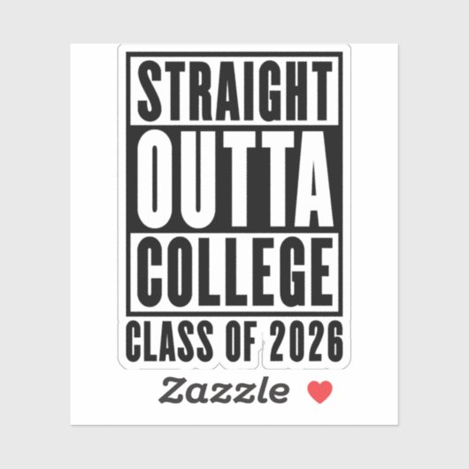 Straight Outta College Class of 2026 シール (シート)