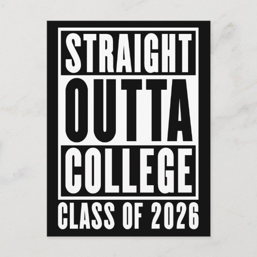 Straight Outta College Class of 2026 ポストカード (正面)