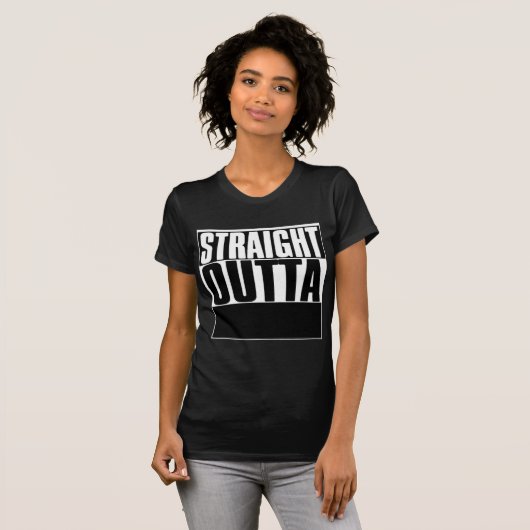 STRAIGHT OUTTA CUSTOM YOUR TEXT HERE TEE Tシャツ (正面フル)