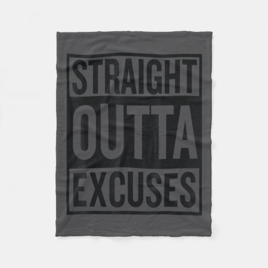 Straight Outta Excuses Block Style Better Self Mot フリースブランケット (正面)