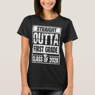 Straight outta first grade graduation class of tシャツ