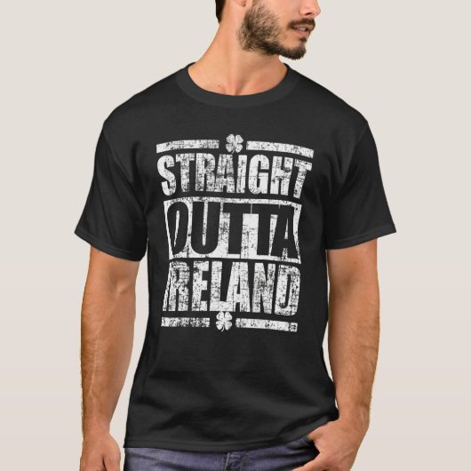 Straight Outta Ireland Retro St. Patrick's Day Gif Tシャツ (正面)