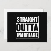 Straight Outta Marriage Funny Divorce Party ポストカード (正面/裏面)