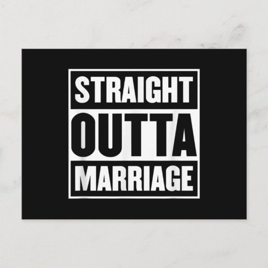 Straight Outta Marriage Funny Divorce Party ポストカード (正面)