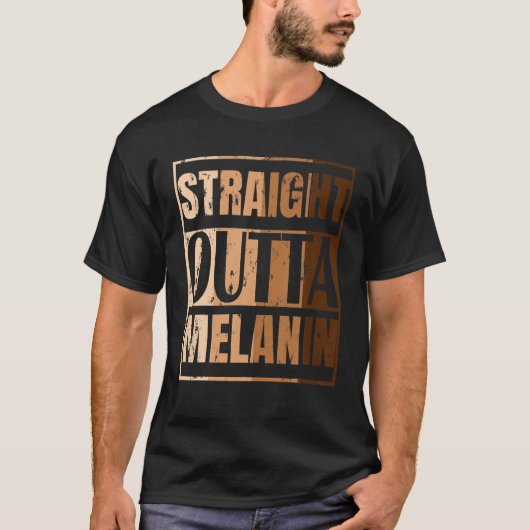 Straight Outta Melanin Black Live Matter History M Tシャツ (正面)