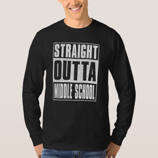 Straight Outta Middle School Kids Girls Boys Gradu Tシャツ (正面)