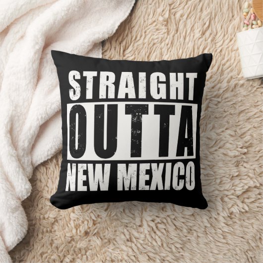 Straight Outta New Mexico Word Art クッション (ブランケット)