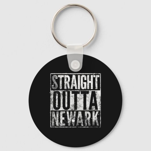 Straight Outta Newark New Jersey Distressed Effect キーホルダー (正面)