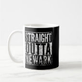 Straight Outta Newark New Jersey Distressed Effect コーヒーマグカップ (左)
