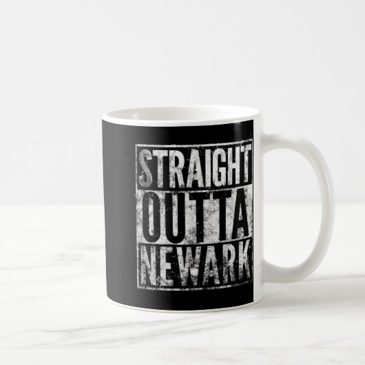 Straight Outta Newark New Jersey Distressed Effect コーヒーマグカップ (右)