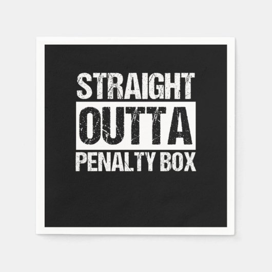 Straight Outta Penalty Box Sports Ice Hockey Gift スタンダードカクテルナプキン (正面)