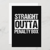 Straight Outta Penalty Box Sports Ice Hockey Gift 招待状 (正面/裏面)