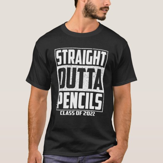 Straight Outta Pencils School Boys Kids Graduation Tシャツ (正面)