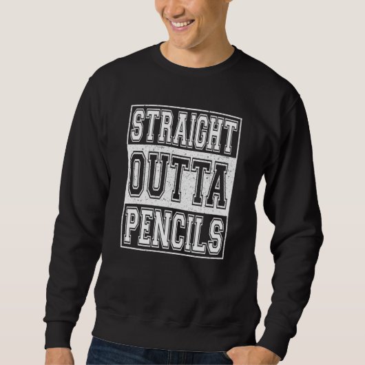 Straight Outta Pencils School Graduation Kids Girl スウェットシャツ (正面)