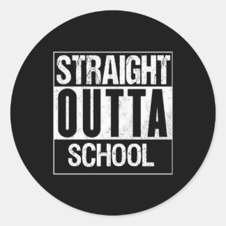 Straight Outta School 1  ラウンドシール