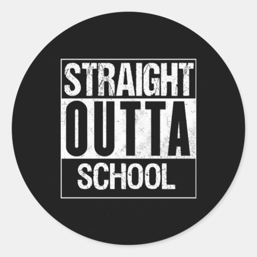 Straight Outta School 1  ラウンドシール (正面)