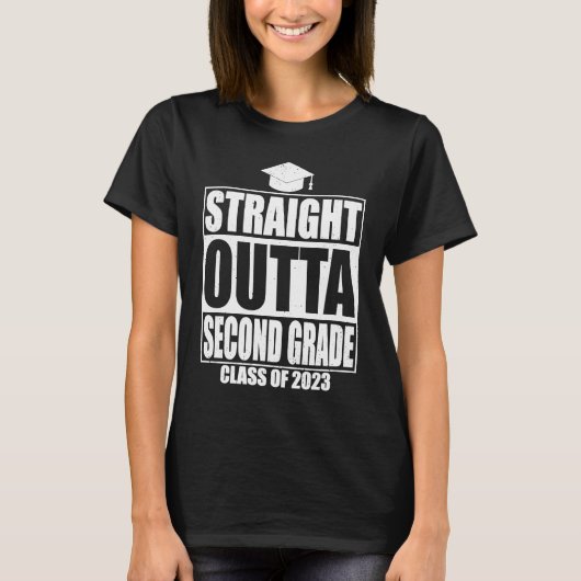 Straight Outta Second Grade Graduation 2023  2nd G Tシャツ (正面)