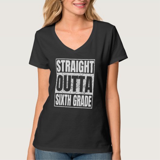 Straight Outta Sixth Grade Graduation Class 6th Gr Tシャツ (正面)
