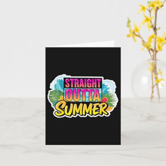 Straight Outta Summer Back To School First Day Fal カード (黄色い花)