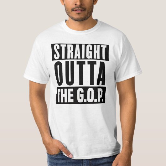 Straight Outta The GOP -アンチ – トランプ –  Tシャツ (正面)