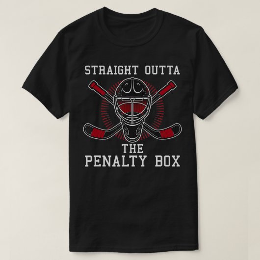Straight Outta The Penalty Bo Funny Goalie Ice Hoc Tシャツ (デザイン正面)