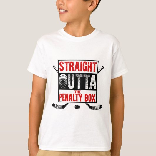 Straight Outta The Penalty Box Funny Ice Hockey Pl Tシャツ (正面)