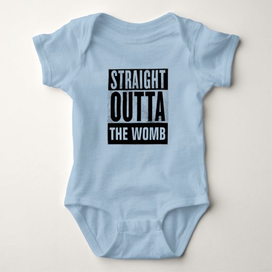 STRAIGHT OUTTA THE WOMB、ベビーTシャツ ベビーボディスーツ (正面)