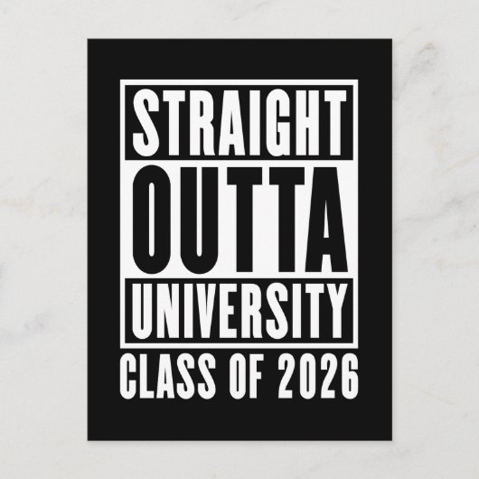 Straight Outta University Class of 2026 ポストカード (正面)