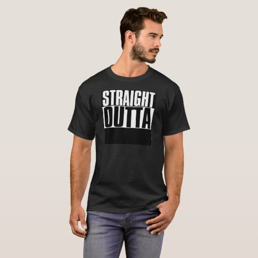 STRAIGHT OUTTA "YOUR TEXT"カスタム Tシャツ (正面フル)