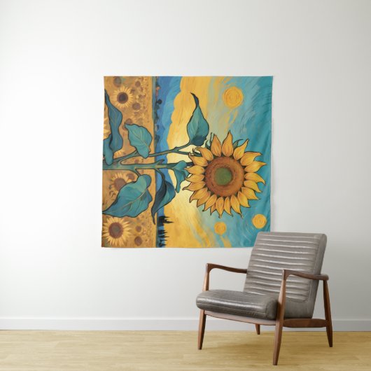 Stralende Zonnebloem - Dutch Master Serie ZA01 タペストリー (インサイチュ(横))