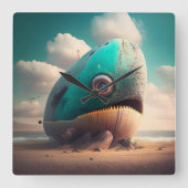 Strange Whale スクエア壁時計 (正面)