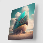 Strange Whale スクエア壁時計 (傾斜)