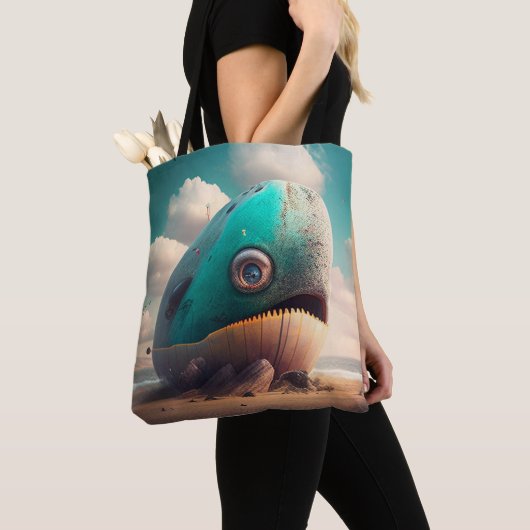Strange Whale トートバッグ (クローズアップ)